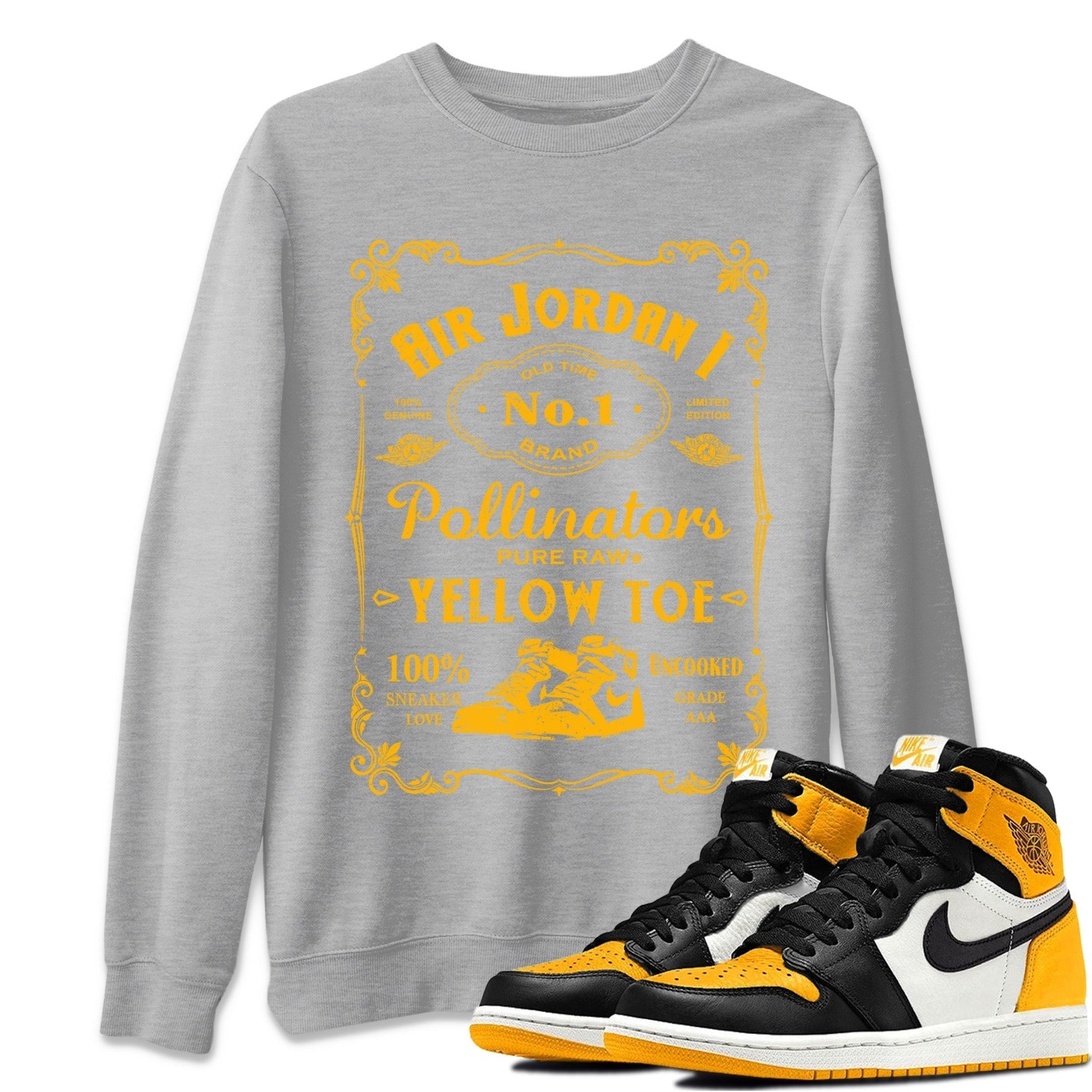 Jordan 1 Yellow Toe Sneaker Match Tees Sneaker Label Sneaker Tees Jordan 1 Yellow Toe Sneaker Release Tees Unisex Shirts