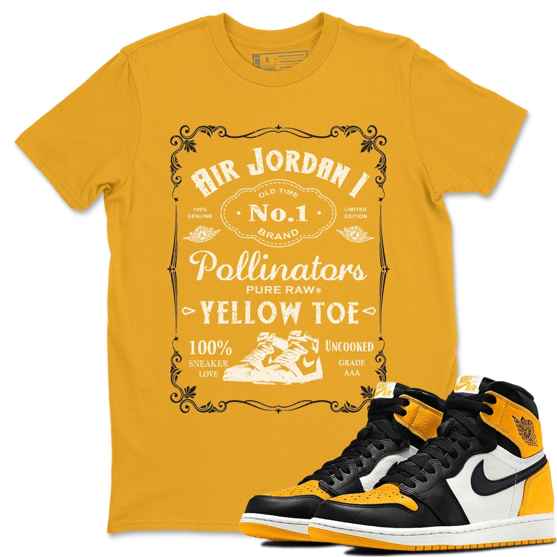 Jordan 1 Yellow Toe Sneaker Match Tees Sneaker Label Sneaker Tees Jordan 1 Yellow Toe Sneaker Release Tees Unisex Shirts