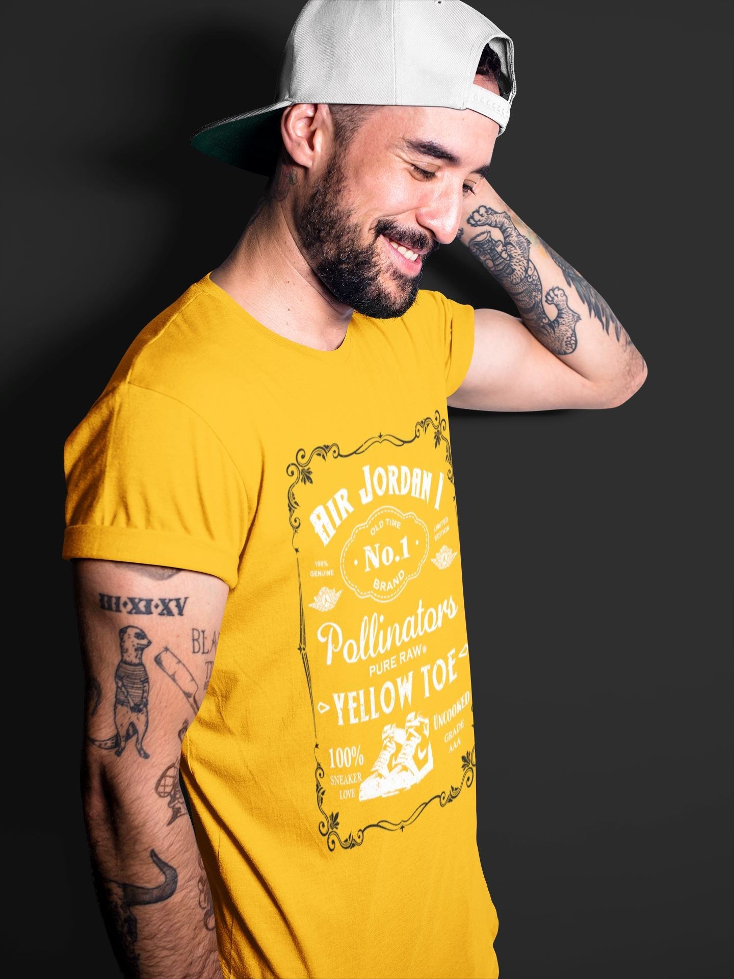 Jordan 1 Yellow Toe Sneaker Match Tees Sneaker Label Sneaker Tees Jordan 1 Yellow Toe Sneaker Release Tees Unisex Shirts