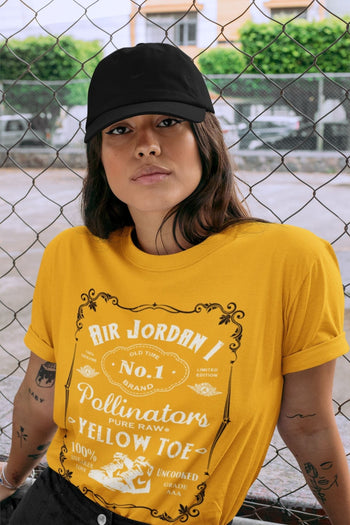 Jordan 1 Yellow Toe Sneaker Match Tees Sneaker Label Sneaker Tees Jordan 1 Yellow Toe Sneaker Release Tees Unisex Shirts
