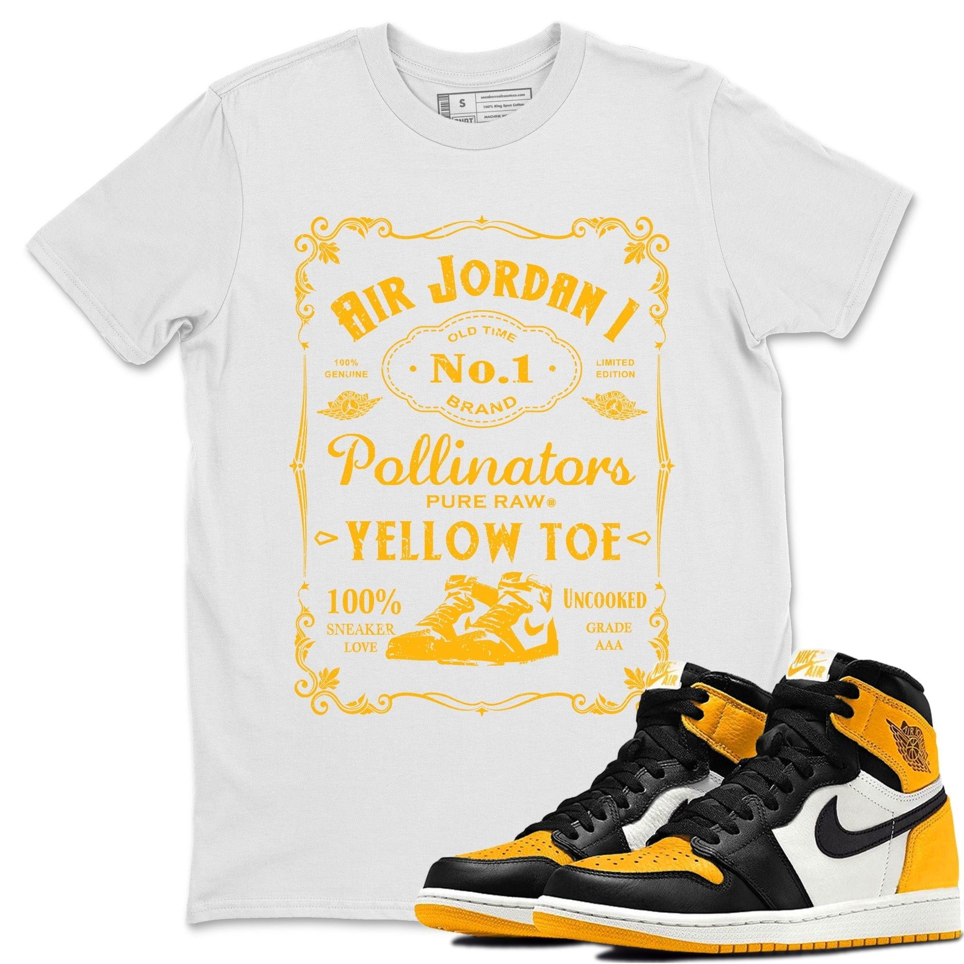 Jordan 1 Yellow Toe Sneaker Match Tees Sneaker Label Sneaker Tees Jordan 1 Yellow Toe Sneaker Release Tees Unisex Shirts
