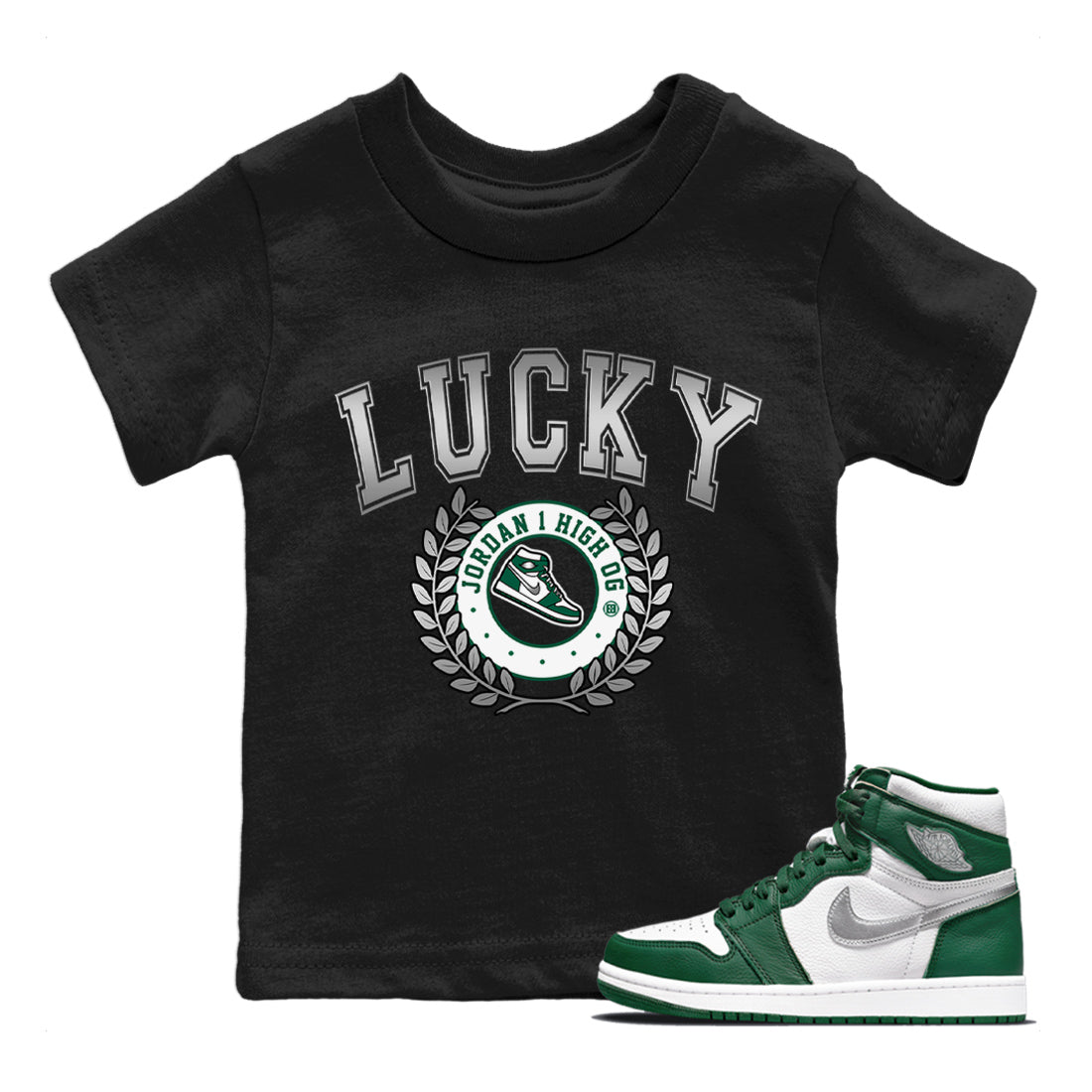 Jordan 1 Gorge Green Sneaker Match Tees Sneaker Letter Sneaker Tees Jordan 1 Gorge Green Sneaker Release Tees Kids Shirts