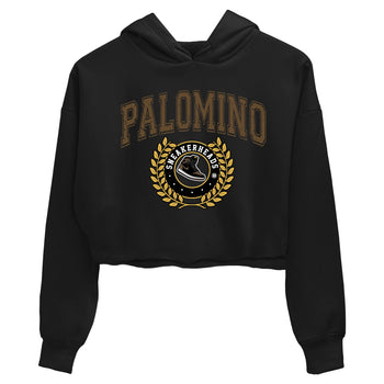 Air Jordan 1 Palomino shirt to match jordans Sneaker Letter sneaker tees Crew Neck Jordan 1 Retro High OG Palomino SNRT Sneaker Release Tees Black 2 Crop T-Shirt
