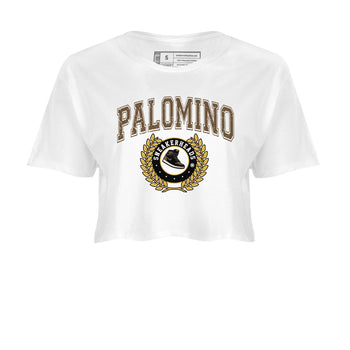 Air Jordan 1 Palomino shirt to match jordans Sneaker Letter sneaker tees Crew Neck Jordan 1 Retro High OG Palomino SNRT Sneaker Release Tees White 2 Crop T-Shirt