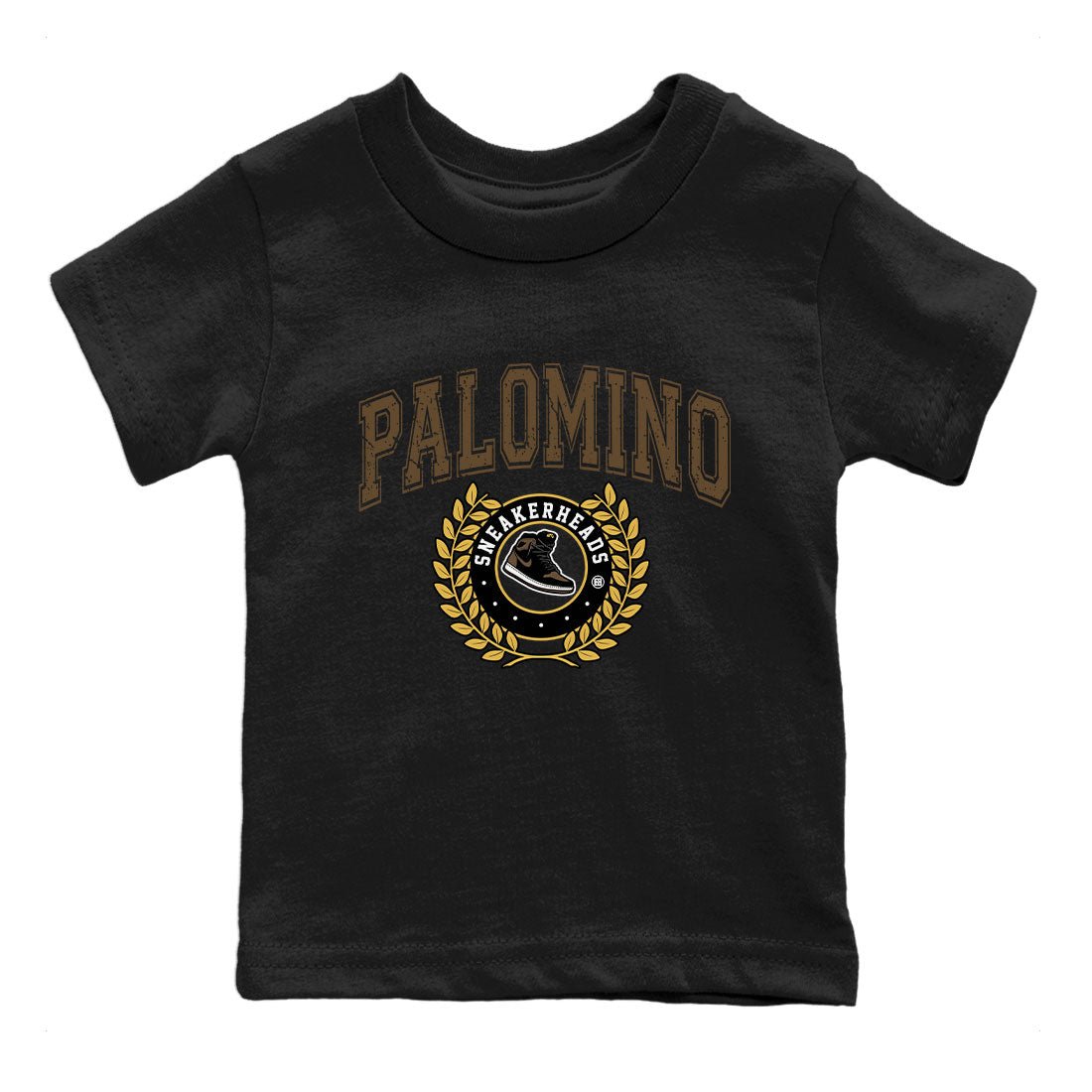 Air Jordan 1 Palomino shirt to match jordans Sneaker Letter sneaker tees Crew Neck Jordan 1 Retro High OG Palomino SNRT Sneaker Release Tees Baby Toddler Black 2 T-Shirt