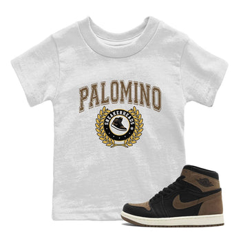 Air Jordan 1 Palomino shirt to match jordans Sneaker Letter sneaker tees Crew Neck Jordan 1 Retro High OG Palomino SNRT Sneaker Release Tees Baby Toddler White 1 T-Shirt