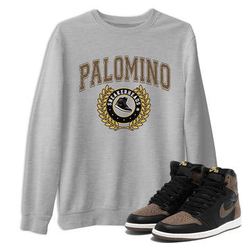 Air Jordan 1 Palomino shirt to match jordans Sneaker Letter sneaker tees Crew Neck Jordan 1 Retro High OG Palomino SNRT Sneaker Release Tees Unisex Casual Shirts Heather Grey 1 T-Shirt