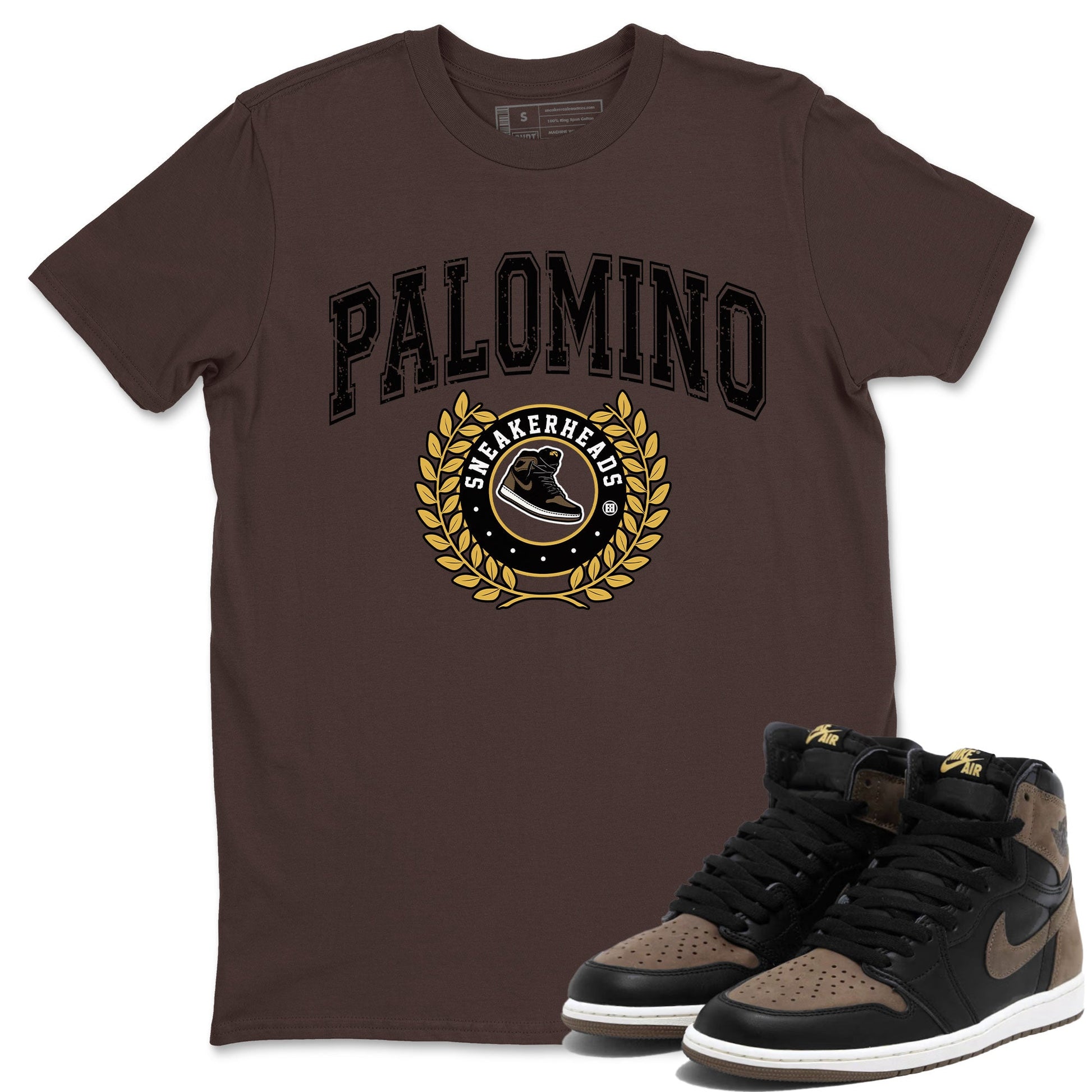 Air Jordan 1 Palomino shirt to match jordans Sneaker Letter sneaker tees Crew Neck Jordan 1 Retro High OG Palomino SNRT Sneaker Release Tees Unisex Casual Shirts Dark Chocolate 1 T-Shirt