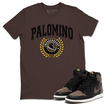 Air Jordan 1 Palomino shirt to match jordans Sneaker Letter sneaker tees Crew Neck Jordan 1 Retro High OG Palomino SNRT Sneaker Release Tees Unisex Casual Shirts Dark Chocolate 1 T-Shirt