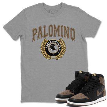 Air Jordan 1 Palomino shirt to match jordans Sneaker Letter sneaker tees Crew Neck Jordan 1 Retro High OG Palomino SNRT Sneaker Release Tees Unisex Casual Shirts Heather Grey 1 T-Shirt