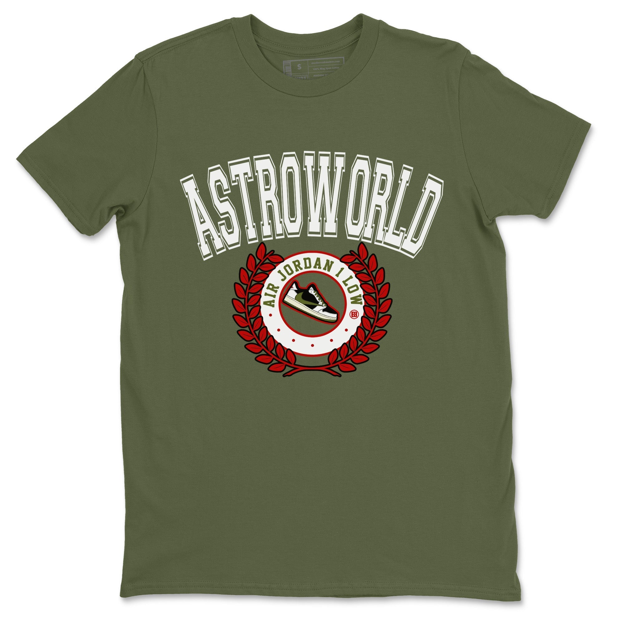 Jordan 1 Travis Scott Olive Sneaker Match Tees Sneaker Letter Sneaker Tees Jordan 1 Travis Scott Olive Sneaker Release Tees Unisex Shirts