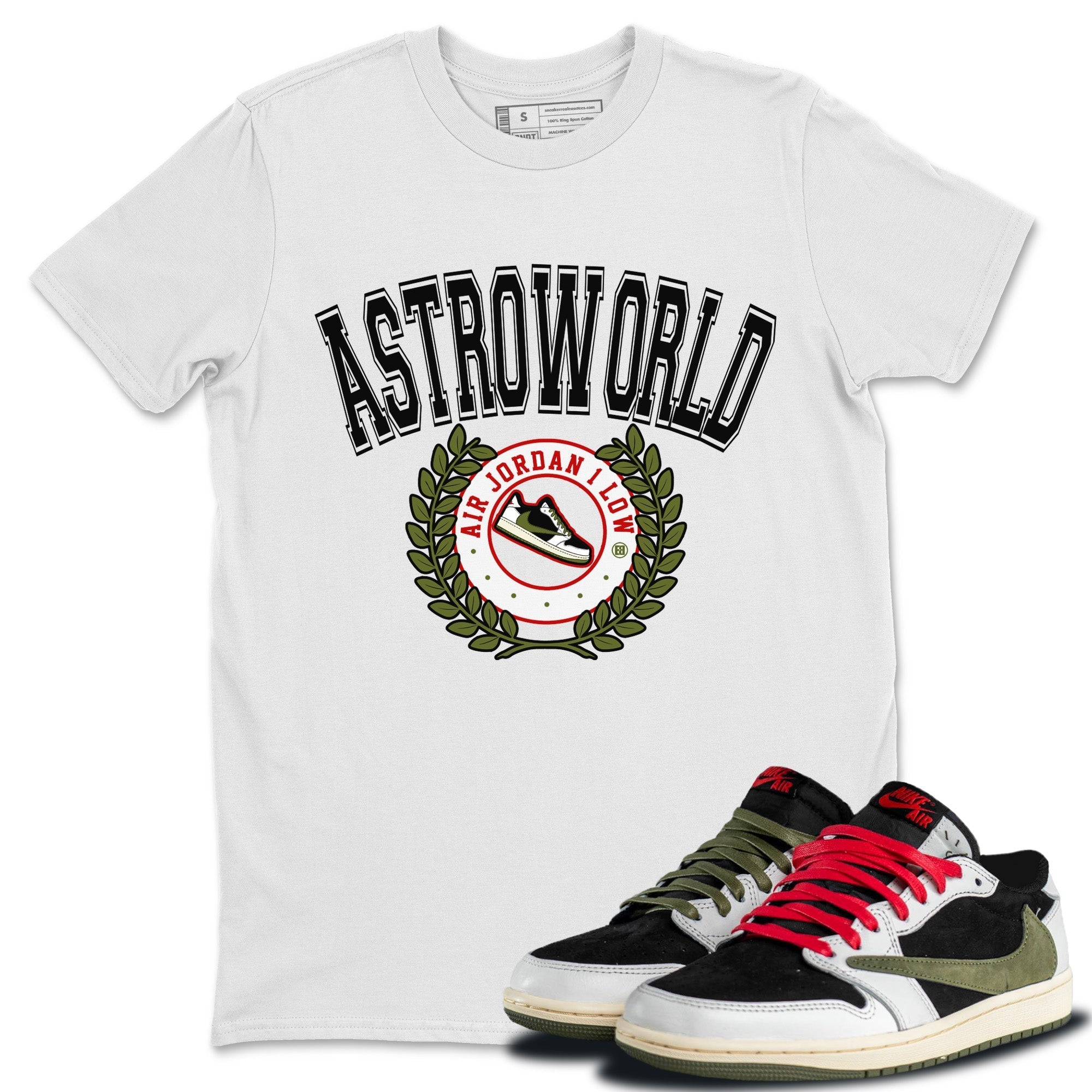 Jordan 1 Travis Scott Olive Sneaker Match Tees Sneaker Letter Sneaker Tees Jordan 1 Travis Scott Olive Sneaker Release Tees Unisex Shirts
