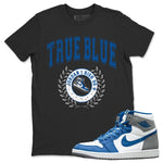 Jordan 1 True Blue Sneaker Match Tees Sneaker Letter Sneaker Tees Jordan 1 True Blue Sneaker Release Tees Unisex Shirts