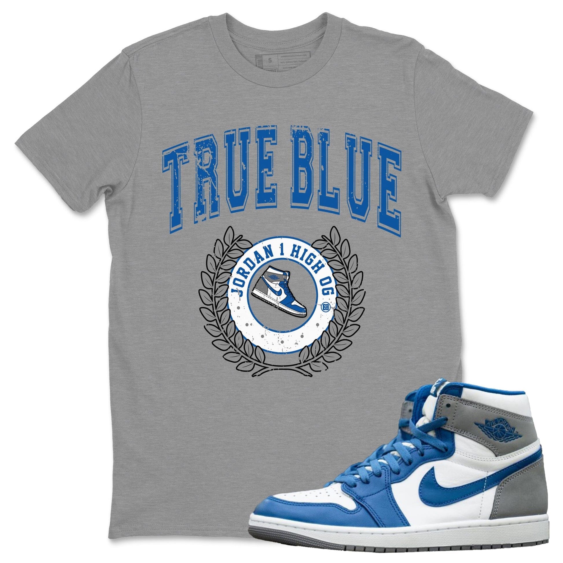 Jordan 1 True Blue Sneaker Match Tees Sneaker Letter Sneaker Tees Jordan 1 True Blue Sneaker Release Tees Unisex Shirts