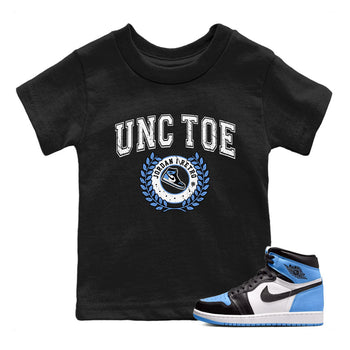 Air Jordan 1 Retro High OG UNC Toe shirt to match jordans Sneaker Letter sneaker tees UNC Toe 1s SNRT Sneaker Release Tees Baby Toddler Black 1 T-Shirt