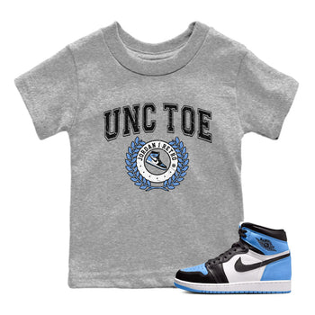 Air Jordan 1 Retro High OG UNC Toe shirt to match jordans Sneaker Letter sneaker tees UNC Toe 1s SNRT Sneaker Release Tees Baby Toddler Heather Grey 1 T-Shirt