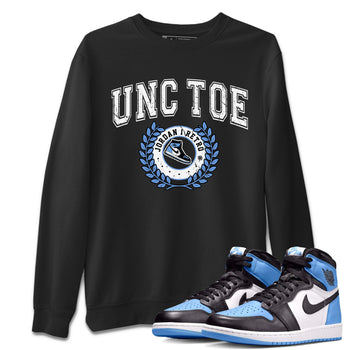 Air Jordan 1 Retro High OG UNC Toe shirt to match jordans Sneaker Letter sneaker tees UNC Toe 1s SNRT Sneaker Release Tees Unisex Black 1 T-Shirt