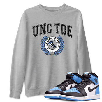 Air Jordan 1 Retro High OG UNC Toe shirt to match jordans Sneaker Letter sneaker tees UNC Toe 1s SNRT Sneaker Release Tees Unisex Heather Grey 1 T-Shirt