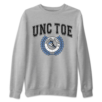Air Jordan 1 Retro High OG UNC Toe shirt to match jordans Sneaker Letter sneaker tees UNC Toe 1s SNRT Sneaker Release Tees Unisex Heather Grey 2 T-Shirt