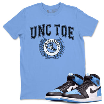 Air Jordan 1 Retro High OG UNC Toe shirt to match jordans Sneaker Letter sneaker tees UNC Toe 1s SNRT Sneaker Release Tees Unisex Carolina Blue 1 T-Shirt
