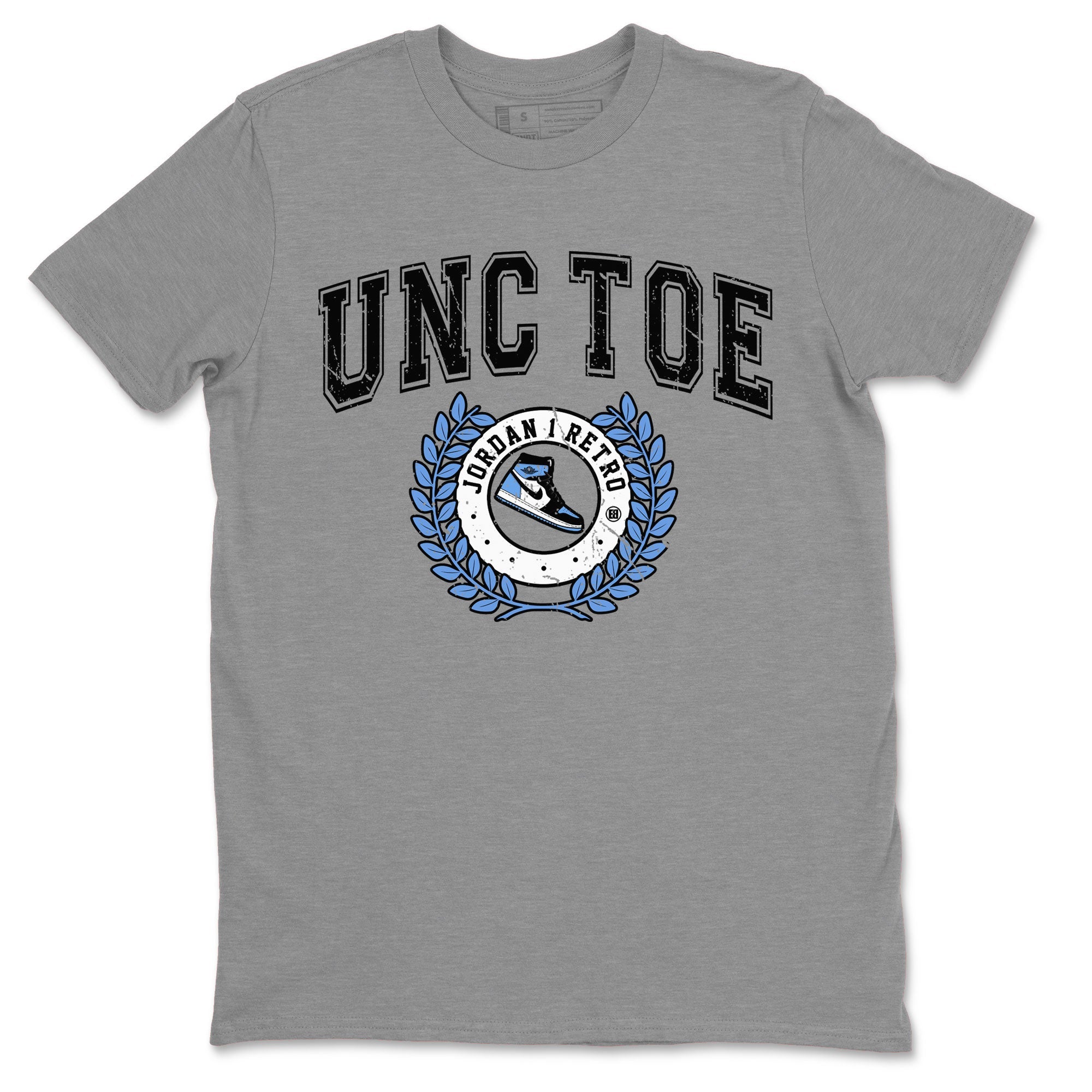 Air Jordan 1 Retro High OG UNC Toe shirt to match jordans Sneaker Letter sneaker tees UNC Toe 1s SNRT Sneaker Release Tees Unisex Heather Grey 2 T-Shirt