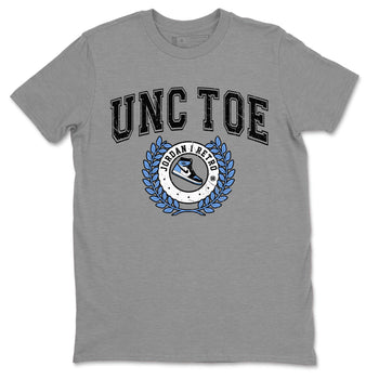 Air Jordan 1 Retro High OG UNC Toe shirt to match jordans Sneaker Letter sneaker tees UNC Toe 1s SNRT Sneaker Release Tees Unisex Heather Grey 2 T-Shirt