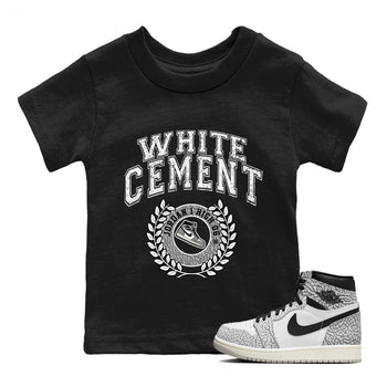 Jordan 1 White Cement Sneaker Match Tees Sneaker Letter Sneaker Tees Jordan 1 White Cement Sneaker Release Tees Kids Shirts