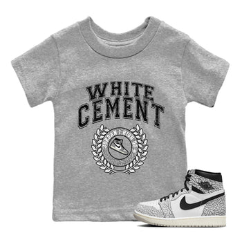 Jordan 1 White Cement Sneaker Match Tees Sneaker Letter Sneaker Tees Jordan 1 White Cement Sneaker Release Tees Kids Shirts