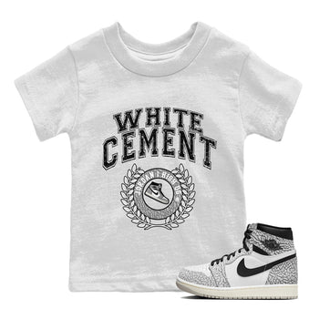 Jordan 1 White Cement Sneaker Match Tees Sneaker Letter Sneaker Tees Jordan 1 White Cement Sneaker Release Tees Kids Shirts