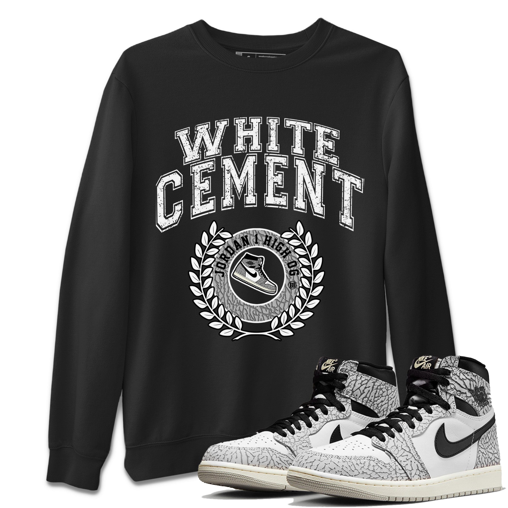 Jordan 1 White Cement Sneaker Match Tees Sneaker Letter Sneaker Tees Jordan 1 White Cement Sneaker Release Tees Unisex Shirts