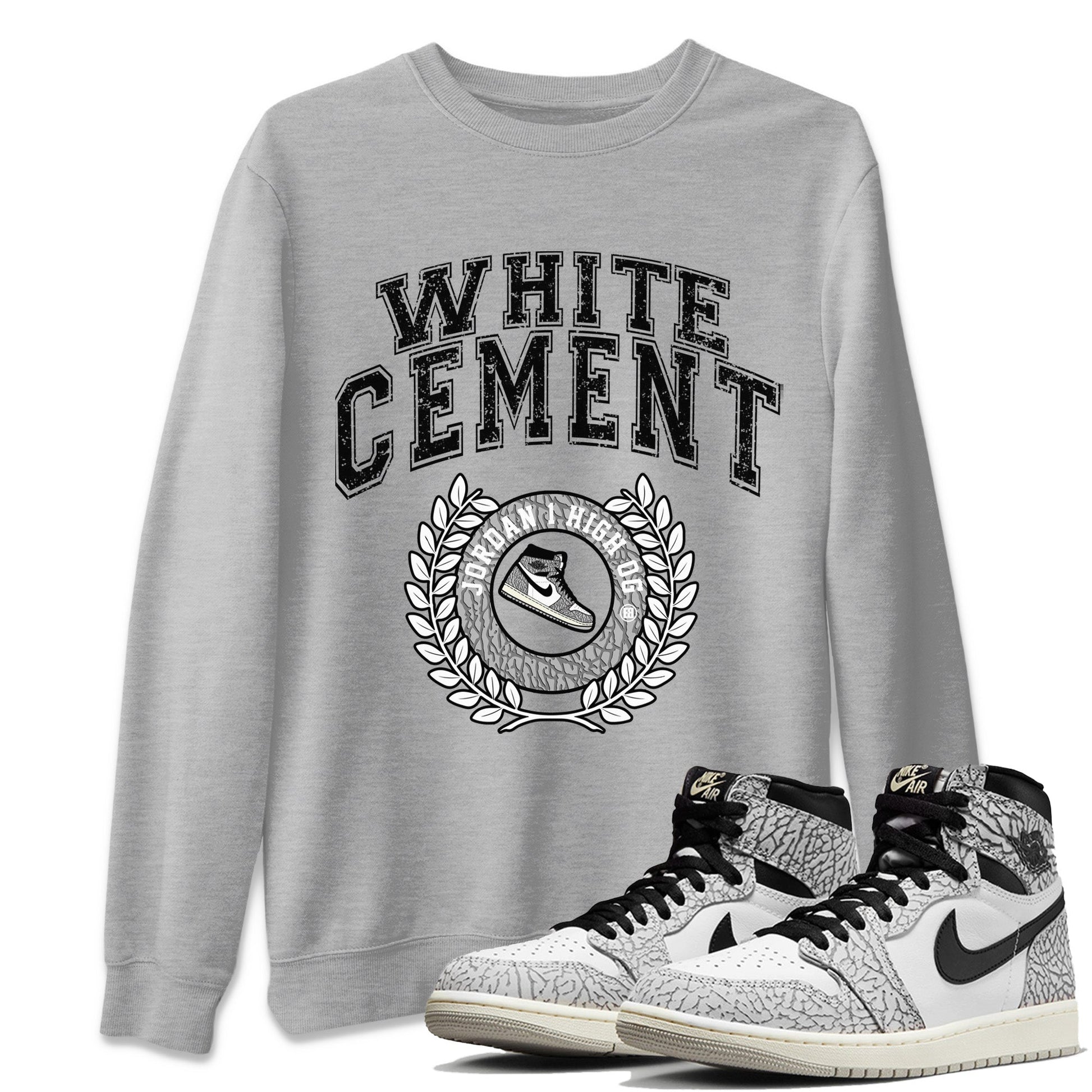 Jordan 1 White Cement Sneaker Match Tees Sneaker Letter Sneaker Tees Jordan 1 White Cement Sneaker Release Tees Unisex Shirts
