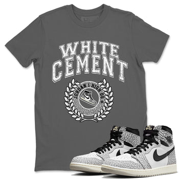 Jordan 1 White Cement Sneaker Match Tees Sneaker Letter Sneaker Tees Jordan 1 White Cement Sneaker Release Tees Unisex Shirts
