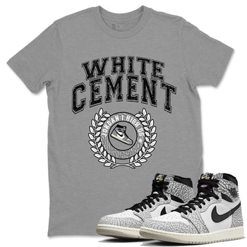 Jordan 1 White Cement Sneaker Match Tees Sneaker Letter Sneaker Tees Jordan 1 White Cement Sneaker Release Tees Unisex Shirts