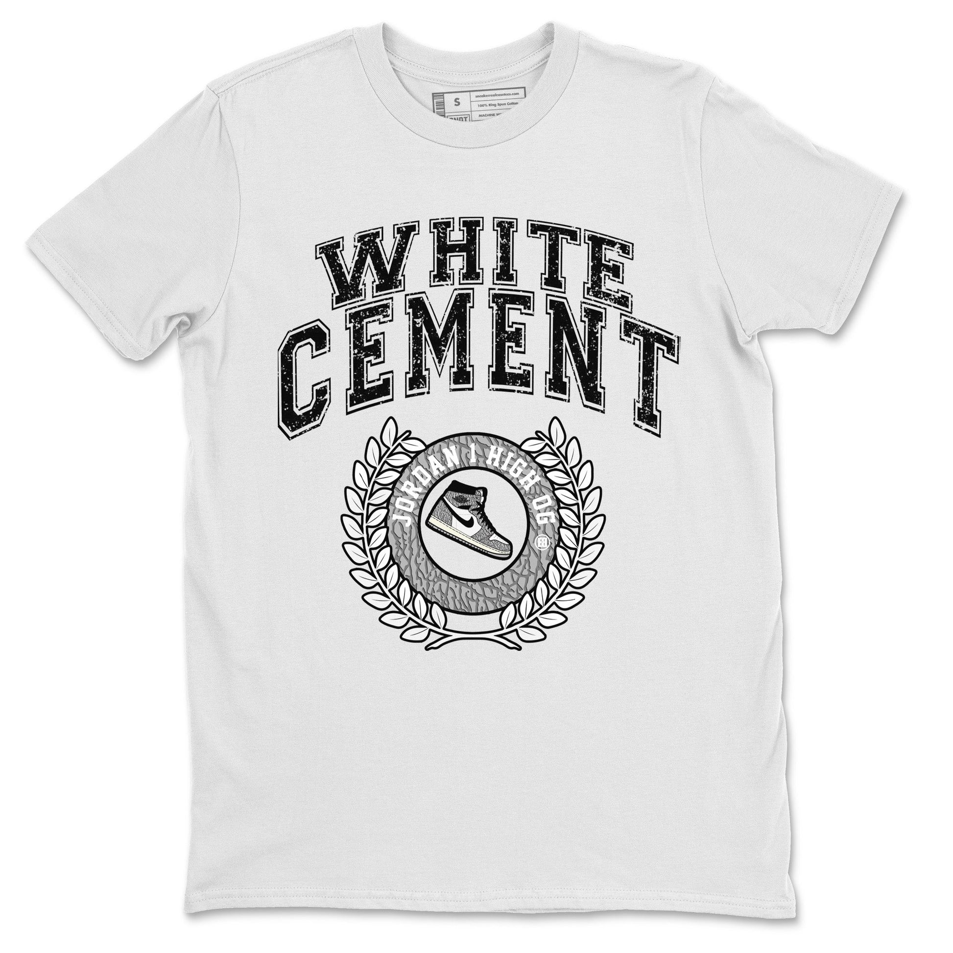 Jordan 1 White Cement Sneaker Match Tees Sneaker Letter Sneaker Tees Jordan 1 White Cement Sneaker Release Tees Unisex Shirts