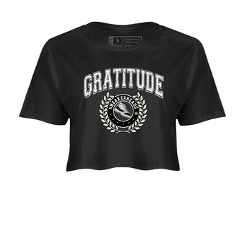 Air Jordan 11 Retro Gratitude shirt to match jordans Sneaker Letter sneaker match tees Air Jordan 11 Gratitude SNRT Sneaker Release Tees Black 2 Crop T-Shirt