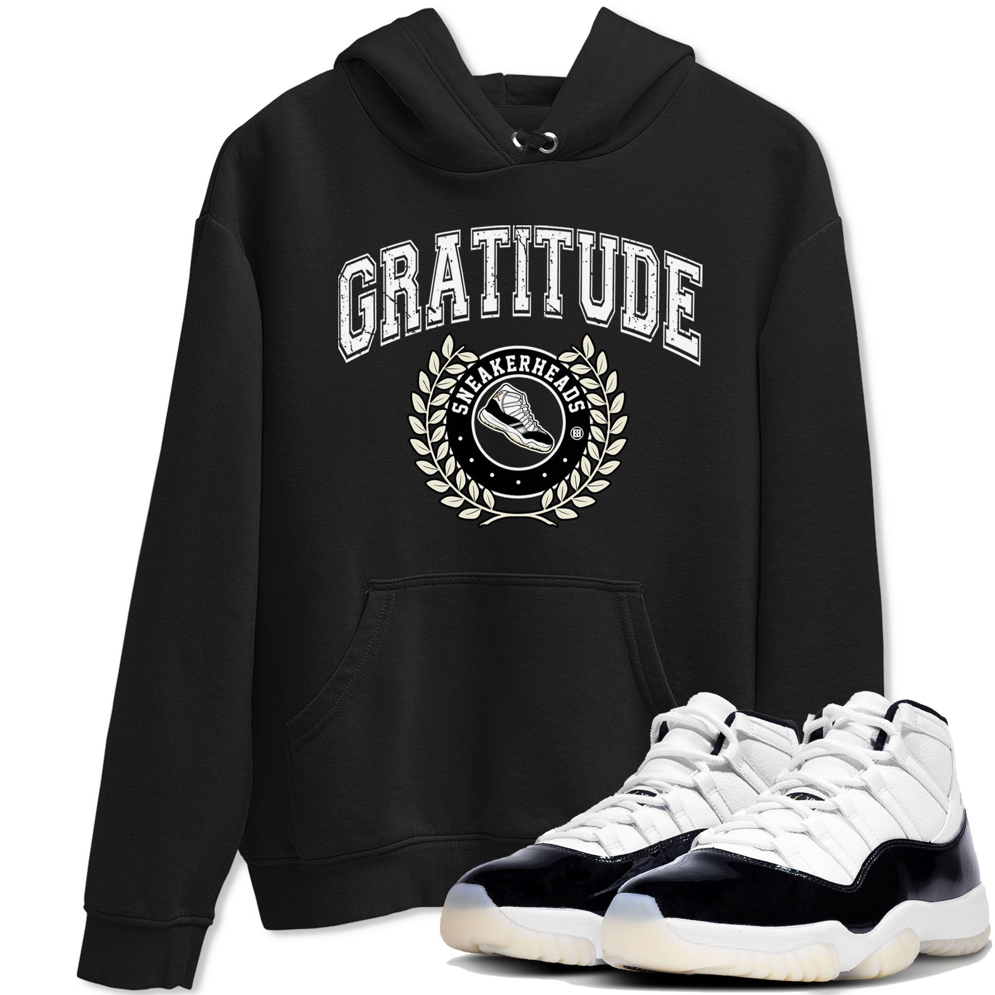 Air Jordan 11 Retro Gratitude shirt to match jordans Sneaker Letter sneaker match tees Air Jordan 11 Gratitude SNRT Sneaker Release Tees Unisex Black 1 T-Shirt