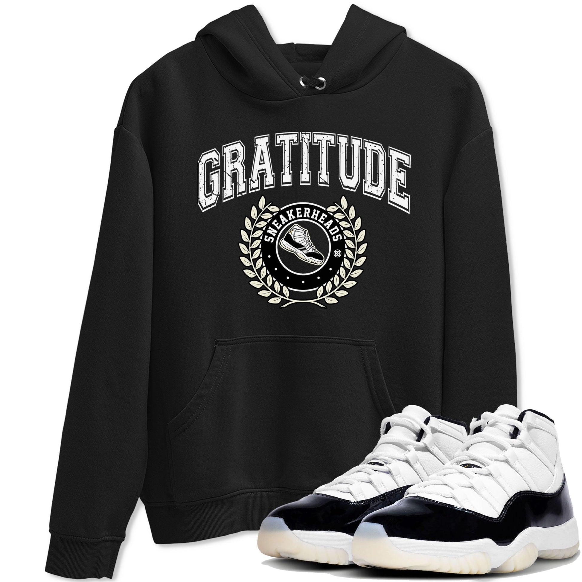 Air Jordan 11 Retro Gratitude shirt to match jordans Sneaker Letter sneaker match tees Air Jordan 11 Gratitude SNRT Sneaker Release Tees Unisex Black 1 T-Shirt