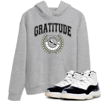 Air Jordan 11 Retro Gratitude shirt to match jordans Sneaker Letter sneaker match tees Air Jordan 11 Gratitude SNRT Sneaker Release Tees Unisex Heather Grey 1 T-Shirt