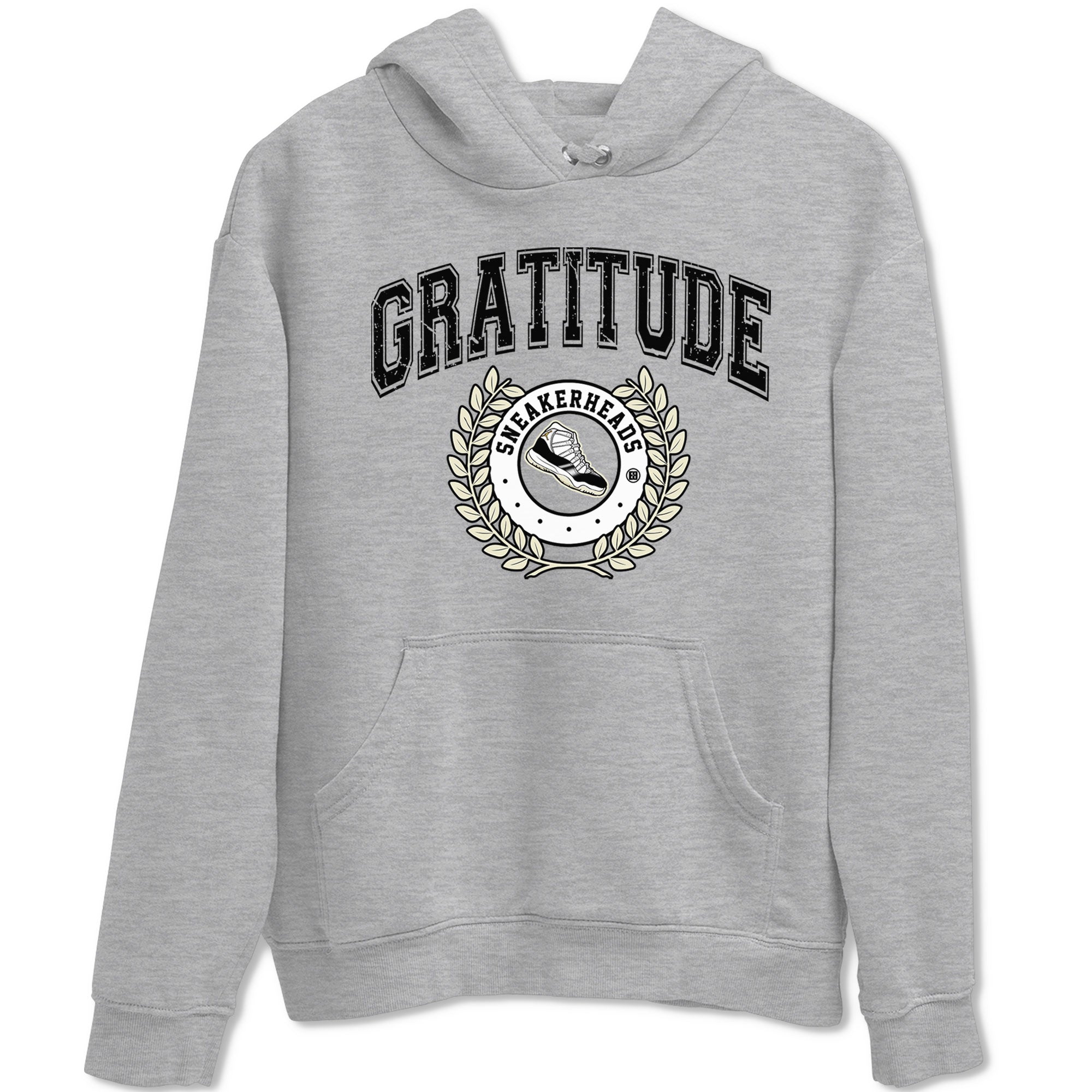 Air Jordan 11 Retro Gratitude shirt to match jordans Sneaker Letter sneaker match tees Air Jordan 11 Gratitude SNRT Sneaker Release Tees Unisex Heather Grey 2 T-Shirt