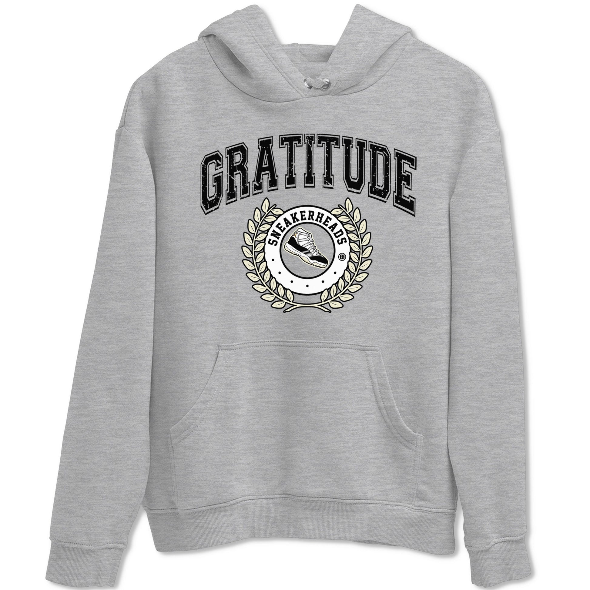 Air Jordan 11 Retro Gratitude shirt to match jordans Sneaker Letter sneaker match tees Air Jordan 11 Gratitude SNRT Sneaker Release Tees Unisex Heather Grey 2 T-Shirt