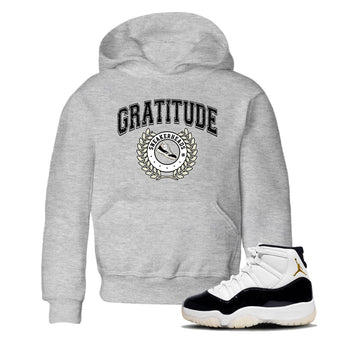 Air Jordan 11 Retro Gratitude shirt to match jordans Sneaker Letter sneaker match tees Air Jordan 11 Gratitude SNRT Sneaker Release Tees Baby Toddler Heather Grey 1 T-Shirt