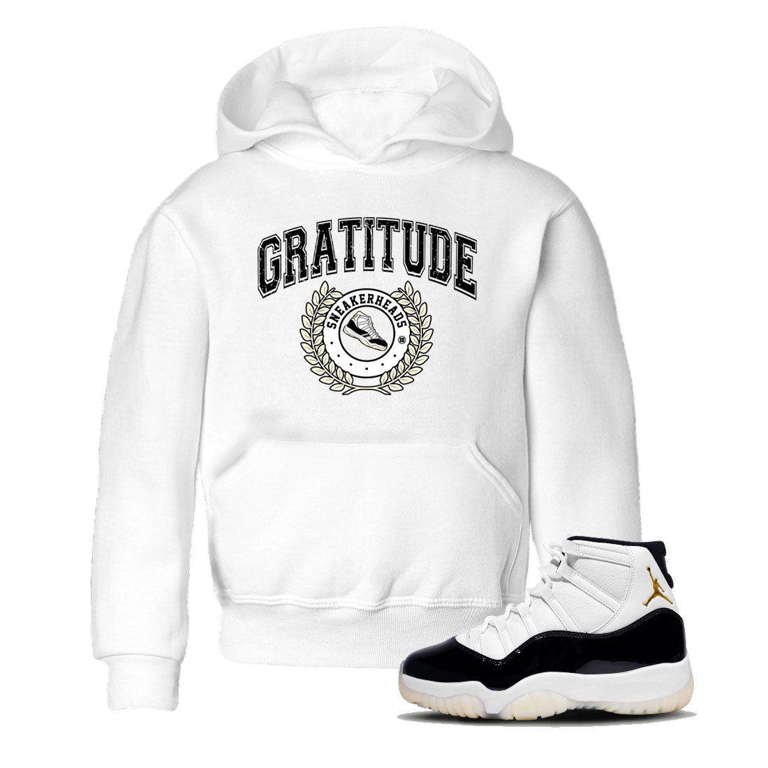 Air Jordan 11 Retro Gratitude shirt to match jordans Sneaker Letter sneaker match tees Air Jordan 11 Gratitude SNRT Sneaker Release Tees Baby Toddler White 1 T-Shirt