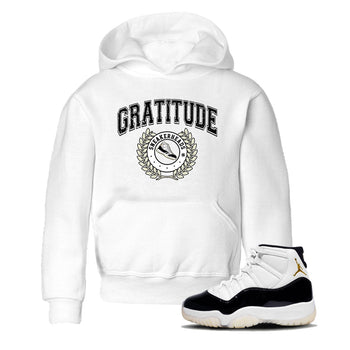 Air Jordan 11 Retro Gratitude shirt to match jordans Sneaker Letter sneaker match tees Air Jordan 11 Gratitude SNRT Sneaker Release Tees Baby Toddler White 1 T-Shirt
