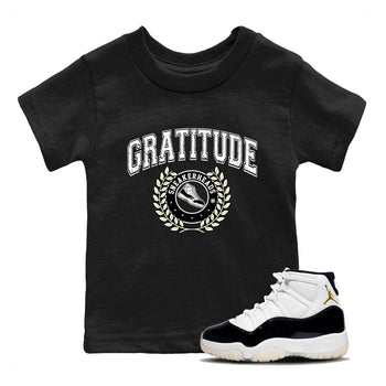 Air Jordan 11 Retro Gratitude shirt to match jordans Sneaker Letter sneaker match tees Air Jordan 11 Gratitude SNRT Sneaker Release Tees Baby Toddler Black 1 T-Shirt