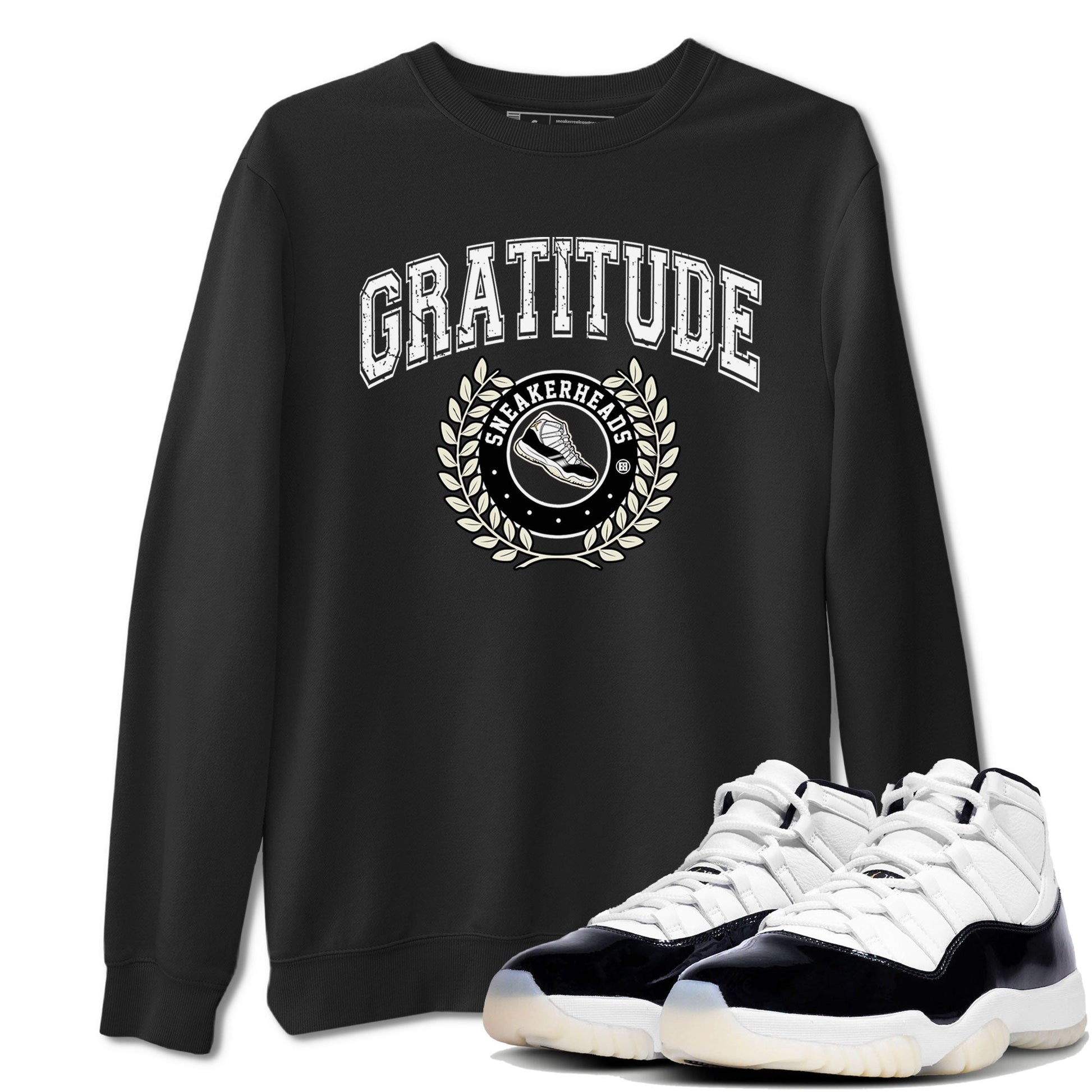 Air Jordan 11 Retro Gratitude shirt to match jordans Sneaker Letter sneaker match tees Air Jordan 11 Gratitude SNRT Sneaker Release Tees Unisex Black 1 T-Shirt