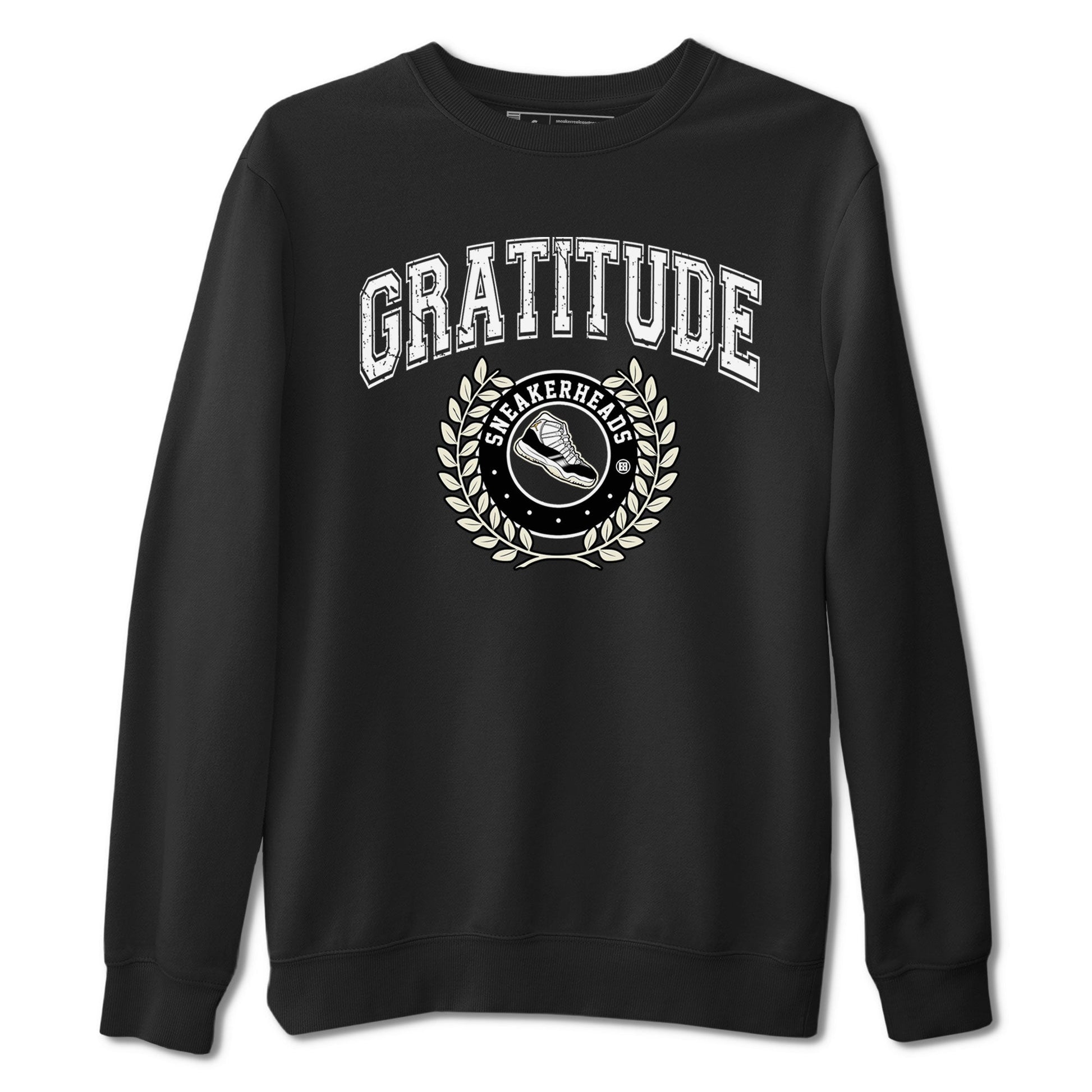Air Jordan 11 Retro Gratitude shirt to match jordans Sneaker Letter sneaker match tees Air Jordan 11 Gratitude SNRT Sneaker Release Tees Unisex Black 2 T-Shirt