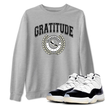 Air Jordan 11 Retro Gratitude shirt to match jordans Sneaker Letter sneaker match tees Air Jordan 11 Gratitude SNRT Sneaker Release Tees Unisex Heather Grey 1 T-Shirt
