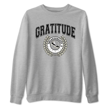 Air Jordan 11 Retro Gratitude shirt to match jordans Sneaker Letter sneaker match tees Air Jordan 11 Gratitude SNRT Sneaker Release Tees Unisex Heather Grey 2 T-Shirt