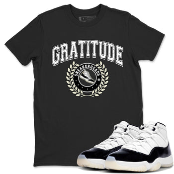 Air Jordan 11 Retro Gratitude shirt to match jordans Sneaker Letter sneaker match tees Air Jordan 11 Gratitude SNRT Sneaker Release Tees Unisex Black 1 T-Shirt