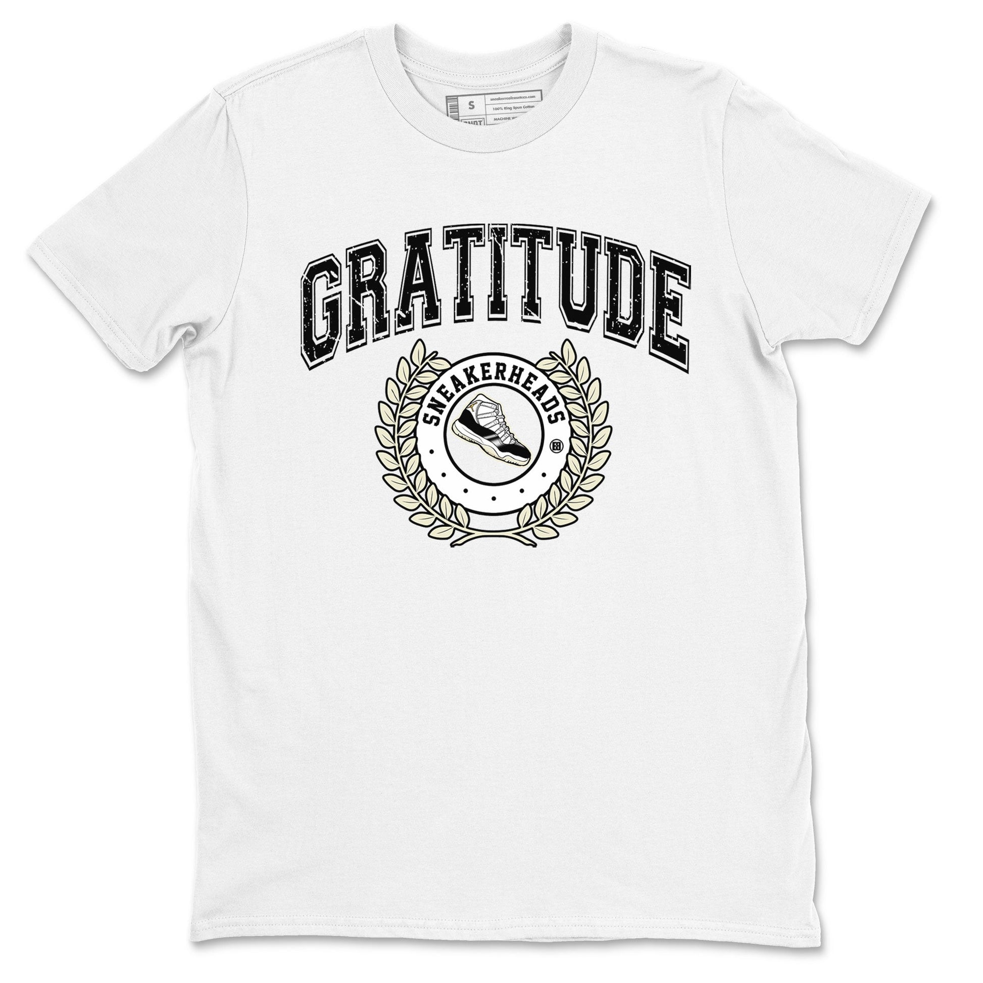 Air Jordan 11 Retro Gratitude shirt to match jordans Sneaker Letter sneaker match tees Air Jordan 11 Gratitude SNRT Sneaker Release Tees Unisex White 2 T-Shirt